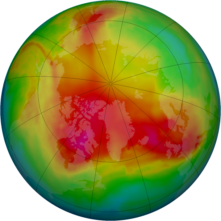 Arctic ozone map for 30 January 2015